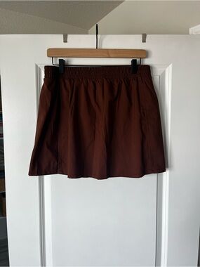 girlfriend collective Brown High-Waist Active Skirt